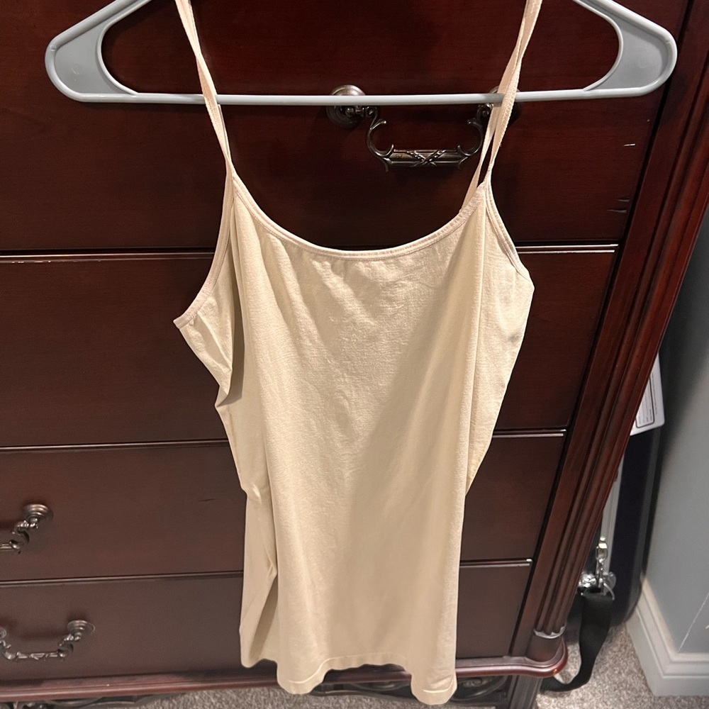 cream colored tank top
